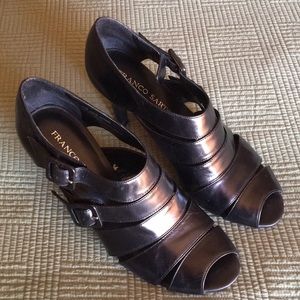 Franco Sarto Black Peep Toe Heels